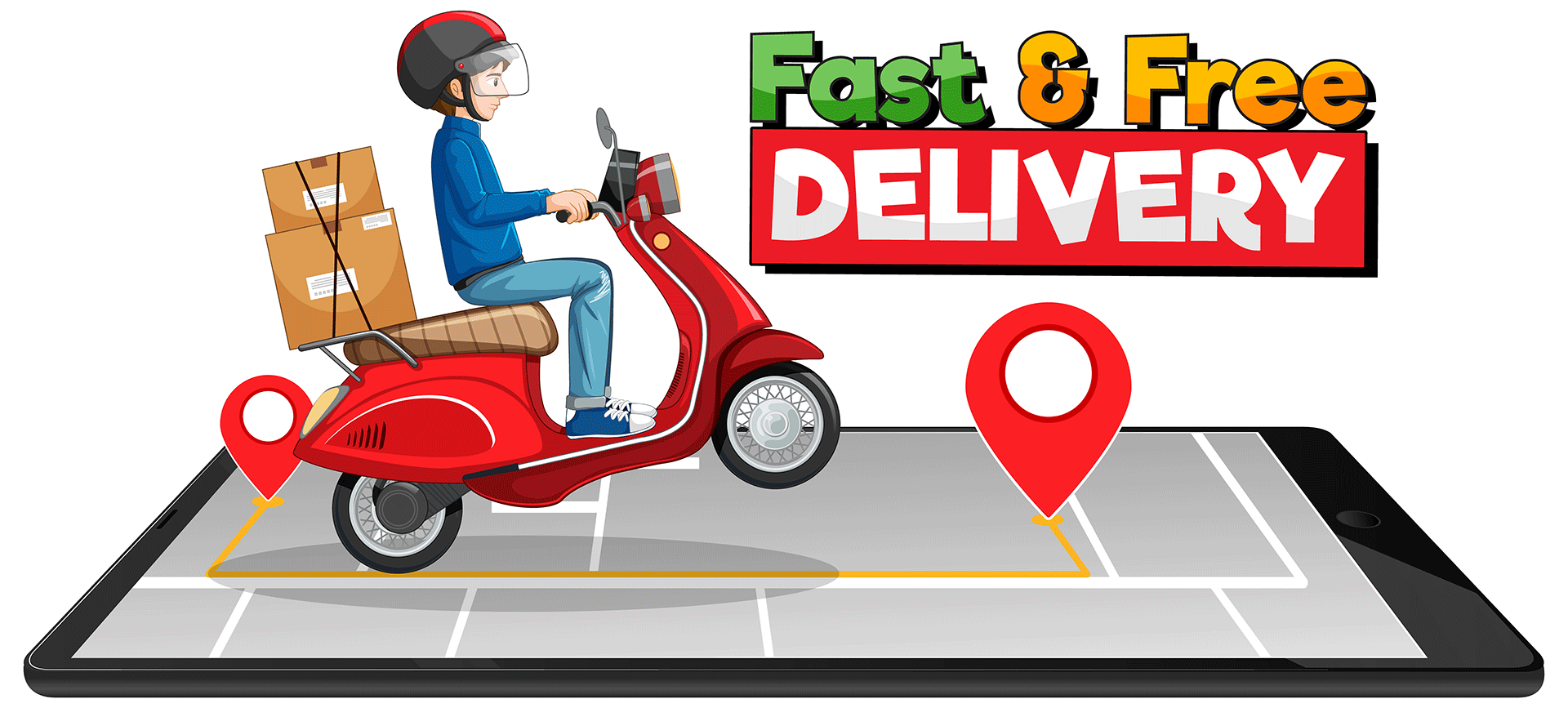 Download Delivery Clipart Delivery Scooter - Free Home Delivery Png PNG  Image with No Background - PNGkey.com